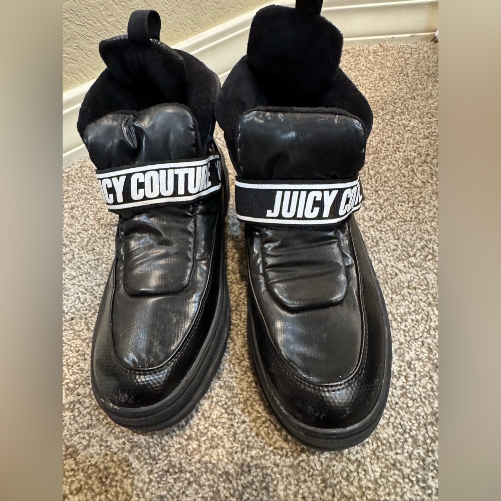Juicy Couture Women's Ladies Veronica Logo Puffer Platform Boots Black Size 8